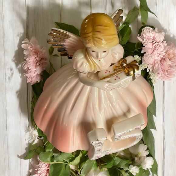 Vtg Josef Originals Birthday Angel Figurine Year 15 Japan Black Eyes Sticker Tag - Picture 6 of 12